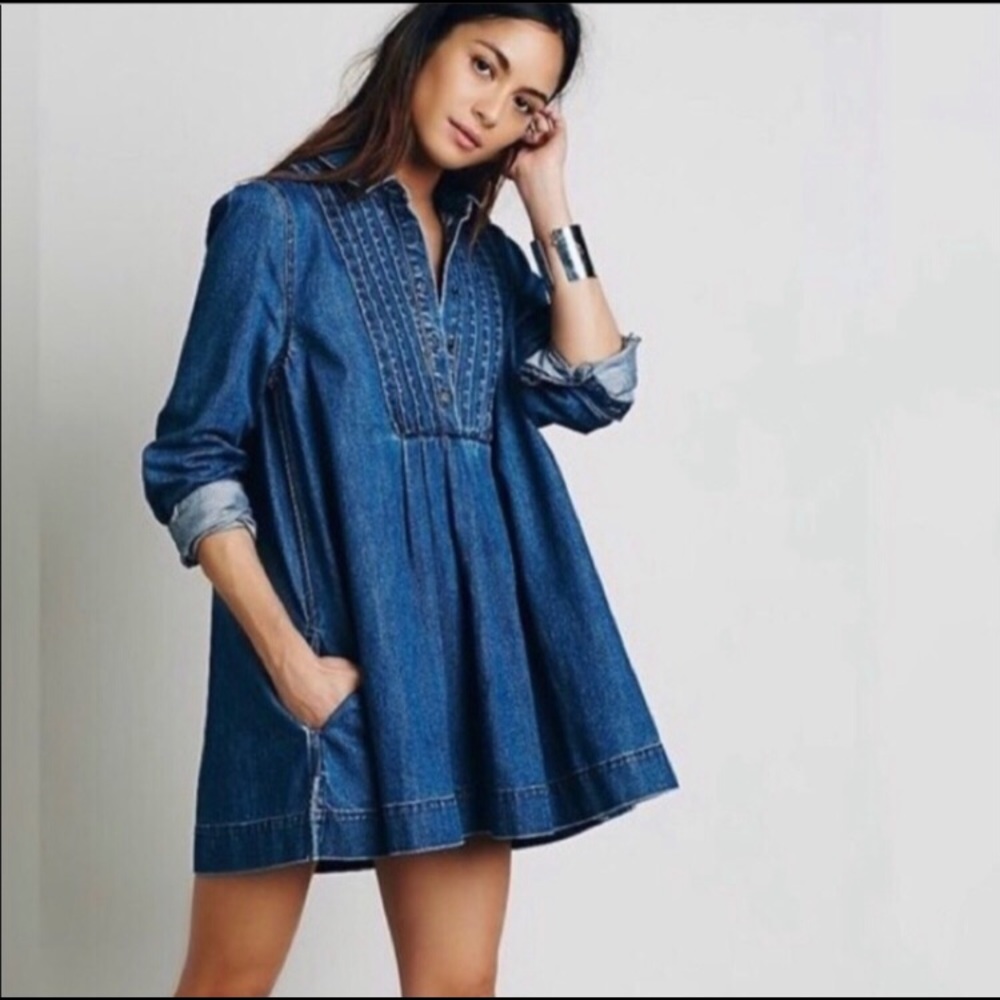 Free People denim tunic dress